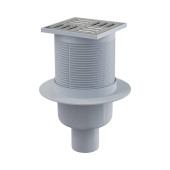 Трап Alcaplast 105 х 105 мм H=138-224 мм г/затвор комбин верт. выпуск 105/50 мм нерж.сталь