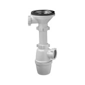 Сифон мойки бут вып/слив-пер 3 1/2 x40 нерж/сетка Орио А-4027