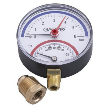 Термоманометр Gappo радиальный в комплекте с автоматическим запорным клапаном 1/2 x 6 бар-2
