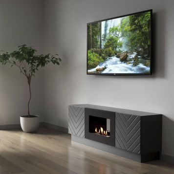Тумба с биокамином Firelight BFP/P-1400V графит-2