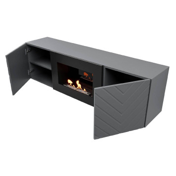 Тумба с биокамином Firelight BFP/P-1400V графит-4