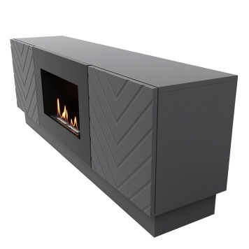 Тумба с биокамином Firelight BFP/P-1400V графит-6