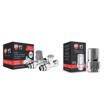 Набор термостатический прямой ROYAL THERMO Design 1/2 Click (Хром) с термоголовкой Design (Хром)-1