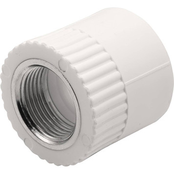 Муфта THERMOLIGHT комбинированная PP-R ВР 32х3/4 белый (10/140)