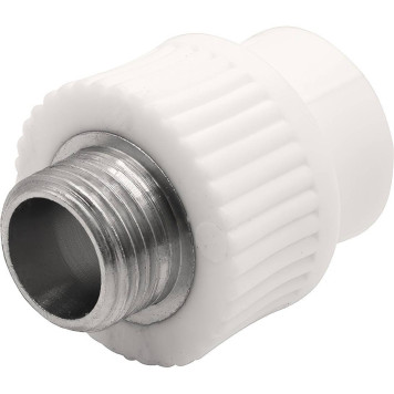 Муфта THERMOLIGHT комбинированная PP-R НР 20х1/2 белый (25/225)