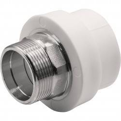 Муфта THERMOLIGHT комбинированная PP-R НР 50х1 1/2 quot; под ключ белый (3/33)