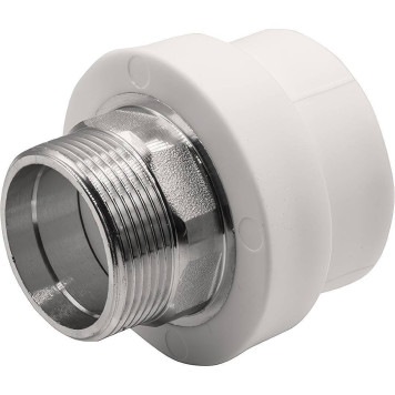 Муфта THERMOLIGHT комбинированная PP-R НР 50х1 1/2 под ключ белый (3/33)
