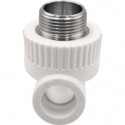 Тройник THERMOLIGHT комбинированный PP-R НР 20х3/4х20 белый (10/120)