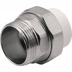 Муфта THERMOLIGHT комбинированная разъемная PP-R НР 32х1 1/4 quot; белый (5/80)