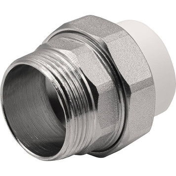 Муфта THERMOLIGHT комбинированная разъемная PP-R НР 32х1 1/4 белый (5/80)