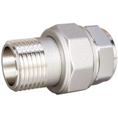 Соединение разъемное прямое (американка) LD DN32 вн-нр, латунь никелированная