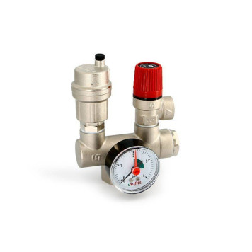 Группа безопасности котла Uni-Fitt Mini до 50 кВт 1 3 бар никелированная