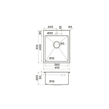 Omoikiri Akisame 41-LG Кухонная мойка нерж. сталь 41x51 см, цвет: светлое золото 4973080-1