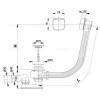 Слив-перелив Alcaplast для ванны полуавтомат большая пробка хром