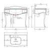 DevonDevon Audrey, Комплект мебели мрамор: nero marquina, ножки золото, напольный, Цвет: чёрный с белым кантом,. ACSWINDONDS bi, DEAUDRNMAOT/DBcprPW/LS-SWINDON/3F