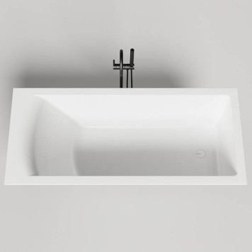 Salini Cascata KIT Ванна встраиваемая, с прямоугольной чашей, 170х75х60см, регулируемые ножки, донный клапан UpDown, сифон S-Sense, цвет: белый матовый. 104313M-2