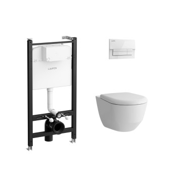 Laufen Z.RU93.0.771.6 PRO подвес унитаз+инстал+кнопка бел+сид ZRU9307716