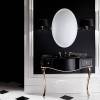 DevonDevon Audrey, Комплект мебели мрамор: nero marquina, ножки золото, напольный, Цвет: чёрный с белым кантом,. ACSWINDONDS bi, DEAUDRNMAOT/DBcprPW/LS-SWINDON/3F