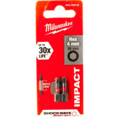 Бита Milwaukee SHOCKWAVE HEX 4х25 (2шт.)(895)