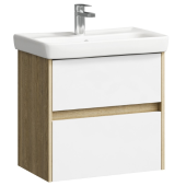 AQ CI0106DB Сити Тумба под умывальник подвесная, 2 ящика, 600х590х380 мм, дуб балтийский CI0106DB