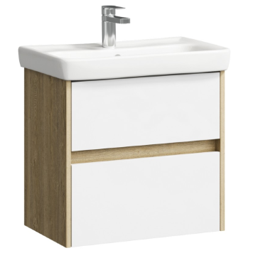 AQ CI0106DB Сити Тумба под умывальник подвесная, 2 ящика, 600х590х380 мм, дуб балтийский CI0106DB