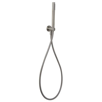 Carlo Frattini Spillo Steel Душевой комплект с ручным душем, шлангом 1500 мм. и настенным держателем с подводом воды, цвет: INOX. F2951/4INOX