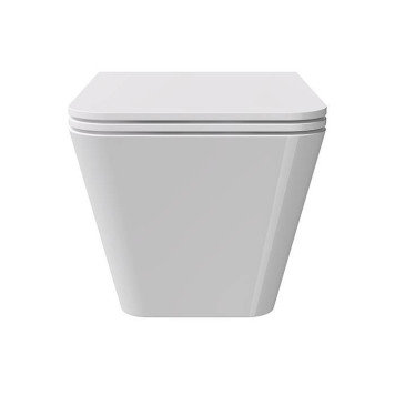 Alice Hide Square Унитаз 55х35см., подвесной, безободковый, с сиденьем и крышкой с микролифтом, с набором для крепления, цвет: белый глянцевый. 31210101SET-4