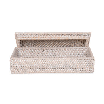 Decor Walther Basket BMD Контейнер 30x16х6см., с крышкой, настольный, цвет: ротанг светлый. 0941591-1