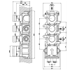 Gessi Внутренняя часть встраиваемого термостатического смесителя с 3мя независимыми выходами