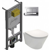 E21749RU-00 Унитаз c инсталляцией Jacob Delafon Rodin+, сиденье тонкое микролифт, клавиша хром (E29025+E20858-CP+EDY102+E23280) E21749RU-00