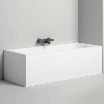 Salini Orlanda Plus Встраиваемая ванна 190х100х60cм, прямоуг. чаша, S-Stone, цвет: белый матовый. 102024M, 23101H-2