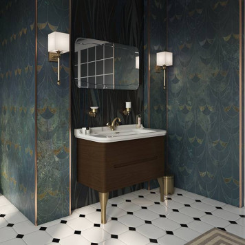 Kerasan Waldorf Комплект подвесной мебели 100см, с 2-мя ящиками Цвет: noce-2