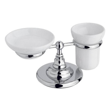 Nicolazzi Accessori Classica Держатель мыльницы и стакана, настольный (без керамики), цвет: хром. 1494CR