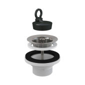 Выпуск для раковины нерж. решетка с пробкой, выход 1 1/4 