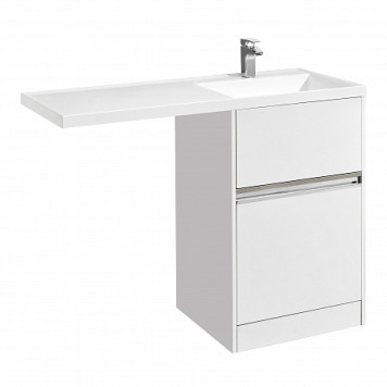 1A2359K0LH010 Набор: 1A235901LH010 Тумба-умывальник Лондри 60/ 1A72243KLH010 Раковина Лондри 120 правая, бел. 1A2359K0LH010