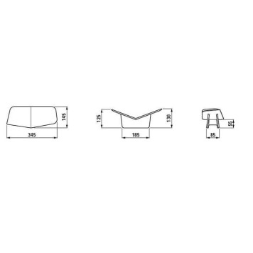 Laufen Home collection Керамическая подставка для книг 34.5x14.5x12.5/13см., LIBRO, настольная, цвет: белый-1
