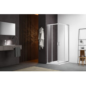 AQ ARI KV 09020CH Душевой уголок квадратный, двери раздвижные 900x900x2000 профиль хром, стекло прозрачное AQ ARI KV 09020CH