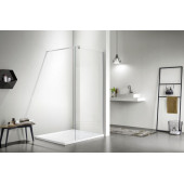 AQ WIW 09020CH Душевая перегородка Walk in с держателем 900x2000 профиль хром, стекло прозрачное AQ WIW 09020CH