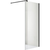 AQ WIW 09020BL Душевая перегородка Walk in с держателем 900x2000 профиль черный, стекло прозрачное AQ WIW 09020BL