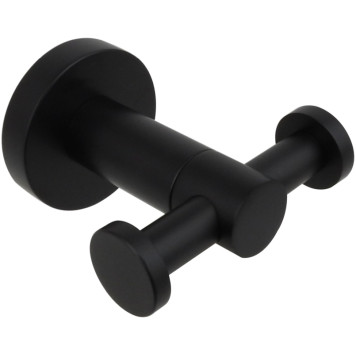 AQ4002MB ВЕГА крючок двойной, матовый черный AQ4002MB