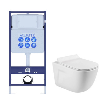 SET AQUATEK ДИВА (рама AQUATEK Standard INS-0000012(без клавиши и крепежа)+унитаз ДИВА AQ2012-00 с тонким сиденьем soft-close SET AQUATEK ДИВА