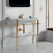 Kerasan Waldorf Консоль с раковиной 100х55см, на 1 отв, напольная, цвет: консоли: oro (золото). 4142K1bi/cr*1,  9196K2oro,  811391oro