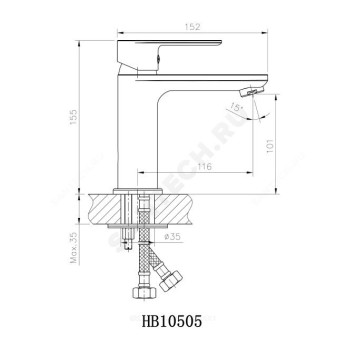 Смес/умыв однор лит/изл гайка Haiba HB10505-1