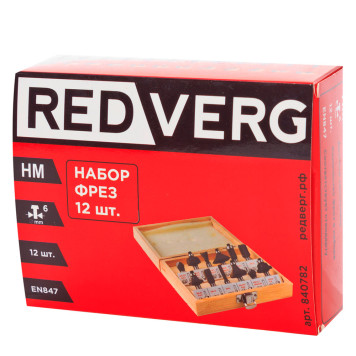 Набор фрез REDVERG 6мм (12шт) (840782)-3