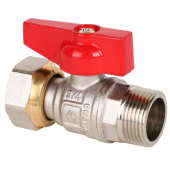 Кран шаровой, Premium, ГОСТ, прямой, 3/4, НВ, PN 25, ручка-бабочка, с накидной гайкой