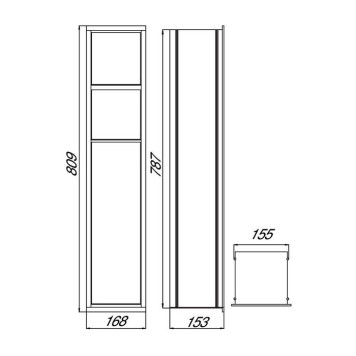 Emco Asis module 2.0 Встр.модуль для туалета 16.8xh80.9см, 2 ящика для т/бумаги, ёршик, 1 дверь петли L/R, без 9750 000 51, подвесной, цвет: хром/optiwhite-1