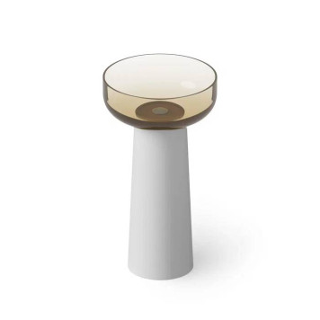 Dea Design Light Раковина 48x48x88см., напольная, без отв., Glasstek, прозрачная смола, цвет: чаша classic green/пьедестал белый. DD2027 480 R6 18