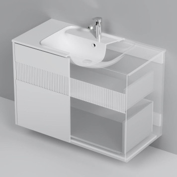 M8FFUX1002WM База под раковину, 2 ящика, 100 см, белый матовый-7