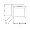 EBAN Gianna 44,пенал-ящик подвесной 50x19xh44, c 1 расп.дв., БЕЗ РУЧЕК, цвет: bianco assoluto