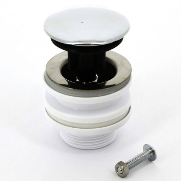 Выпуск McAlpine 60 мм нерж. решетка и пробка-кнопка выход 1 1/4Н пластик хром уп. пакет-1